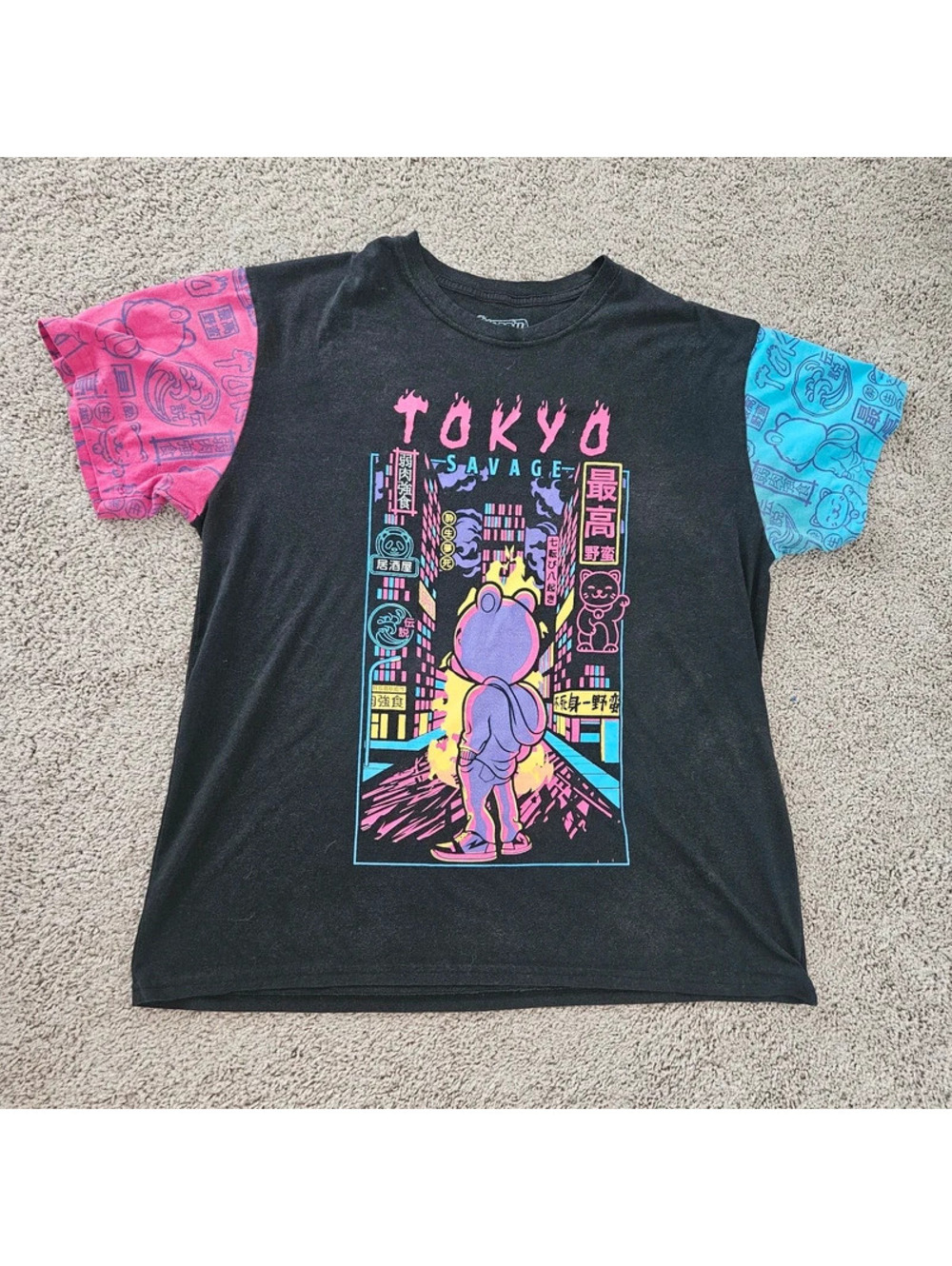 Fresh Laundry Tokyo Savage Graphic T-Shirt Men’s Neon Japanese Streetwear